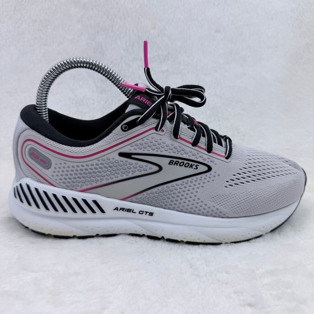 Brooks Ariel GTS 23 Womens Running Shoes Grey Black Pink Size 6.5 Support Shoe